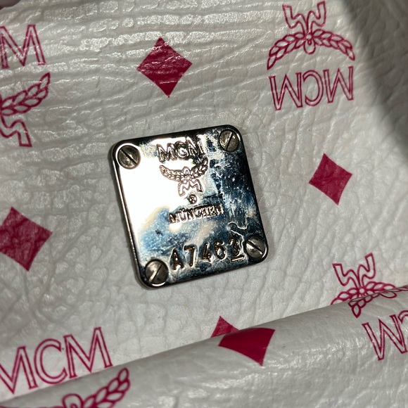 MCM Visetos Handbag in White and Pink - Picture 5 of 16